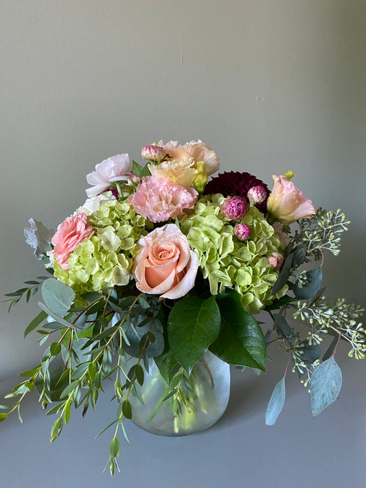 Round and Compact Vase Arrangement